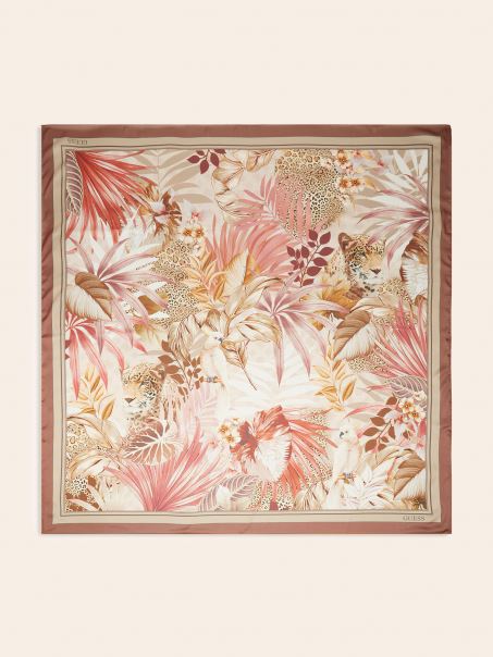 Guess Foulard Cu Imprimeu Floral Roz