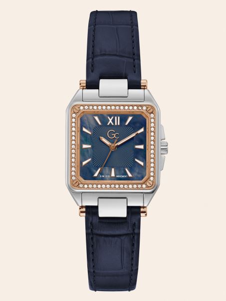 Ceas Analogic Guess Blue Gc Din Piele Reală