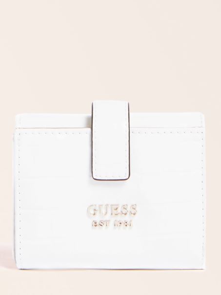Mini Portofel Guess Alb Katey Croc Cu Imprimeu