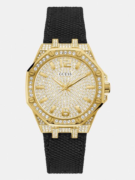 Ceas Analog Cu Cristal Albastru Guess