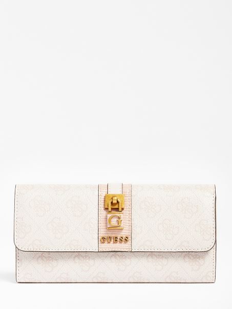 Ginevra 4g Logo Maxi Portofel Crema Guess