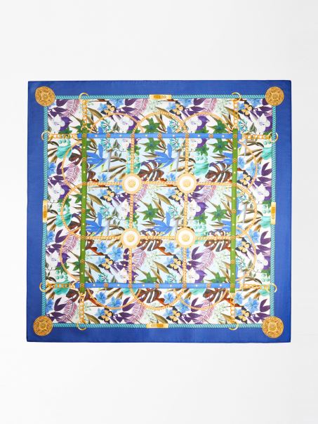 Imprimeu Floral Keffiyeh Albastru Guess