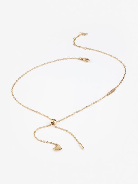 Colier Cu Inimi Fluide Guess Multi Auriu