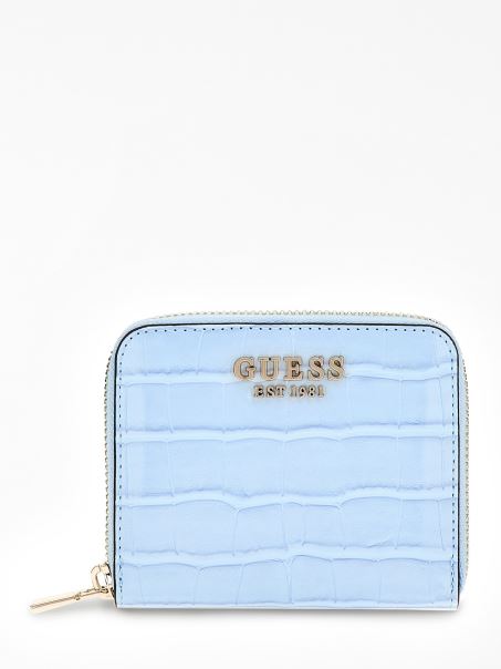 Mini Portofel Guess Laurel Albastru Deschis