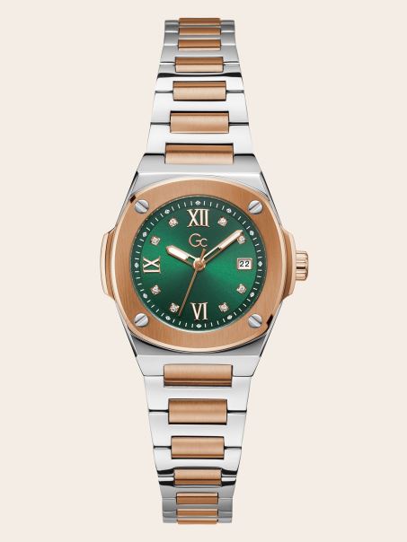 Ceas Guess Gc Din Oțel Cu Funcție De Dată Argintiu