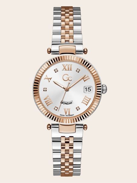 Ceas Calendar Cu Quartz Gc Guess Rose Gold