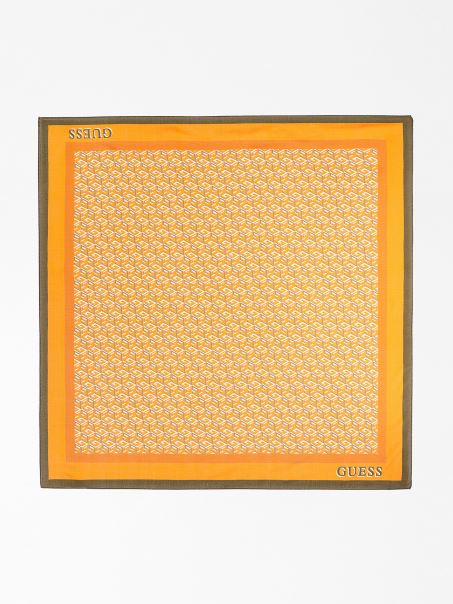 Silvana G Cube Logo Batic Portocaliu Guess