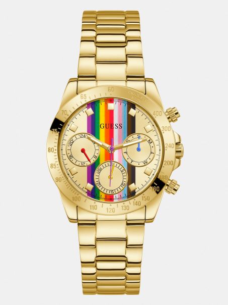 Ceas Multifuncțional Din Oțel Inoxidabil Guess Argintiu