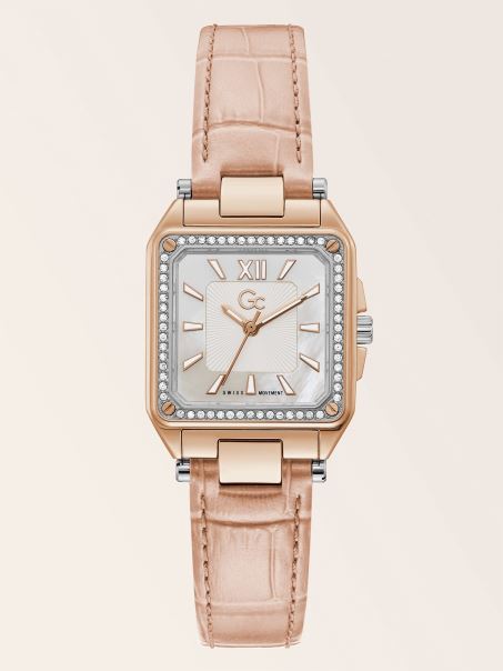 Ceas Analog Din Piele Gc Rose Gold Guess
