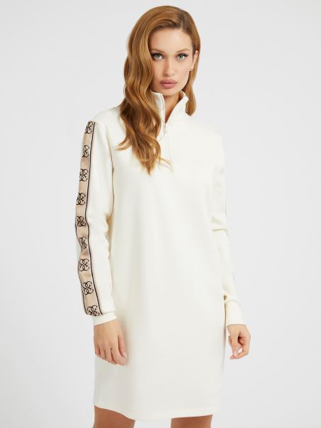 Rochie Albă Cu Logo Guess Lateral