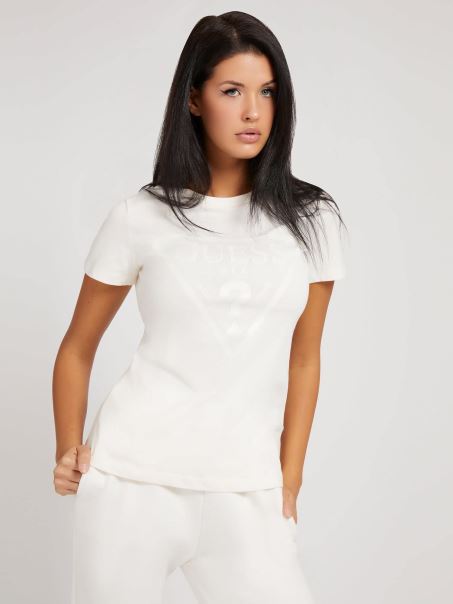 Guess Tricou Cu Logo Alb în Față