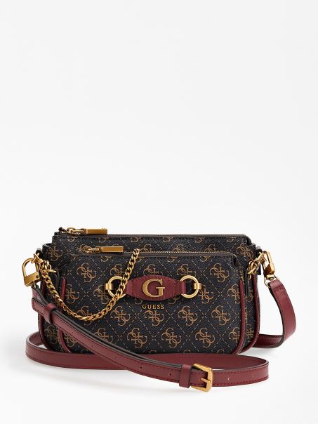 Geantă Crossbody Mini Izzy 4g Logo Guess Negru