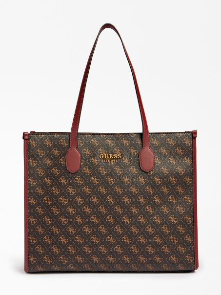 Cumpărător Negru Cu Logo Guess Silvana 4g