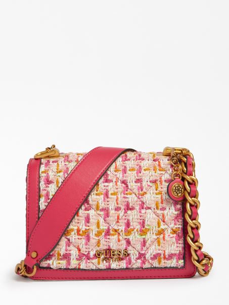 Geantă Crossbody Mini Guess Abey Roz
