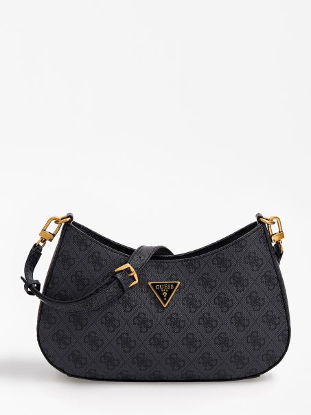 Geantă De Umăr Alexie Gri 4g Logo Guess