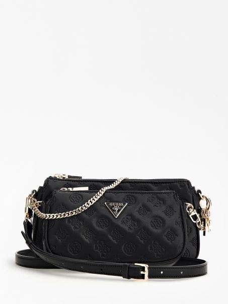 Guess La Femme Mini Corp De Mână Cu Logo Gravat, Negru