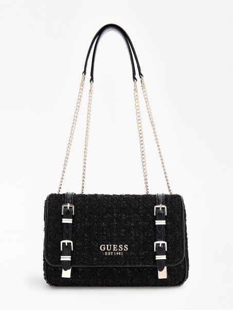 Black Adam Tweed Crossbody Guess