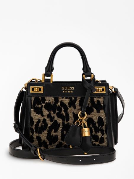 Geanta Mini Katey Animalier Neagra Guess