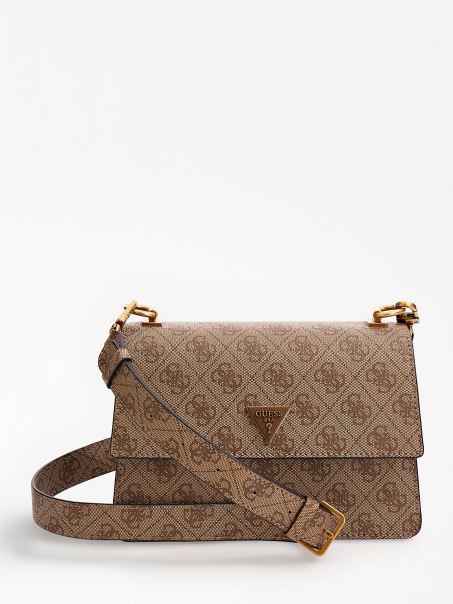 Geantă Bej Guess Alexie 4g Logo Mini