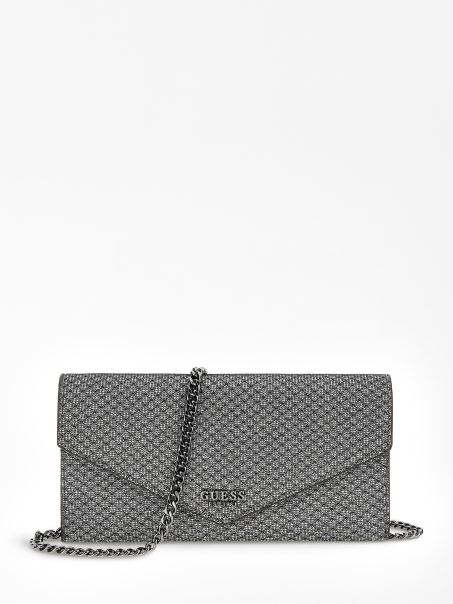 Clutch Lurex Argintiu Guess