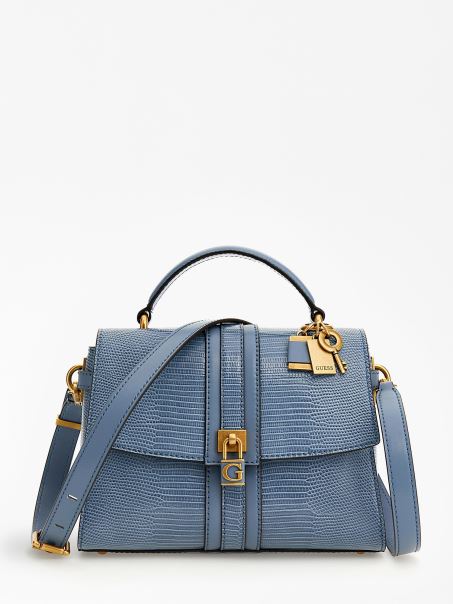 Geantă De Mână Mini Cu Imprimeu Piton Ginevra Albastru Deschis Guess