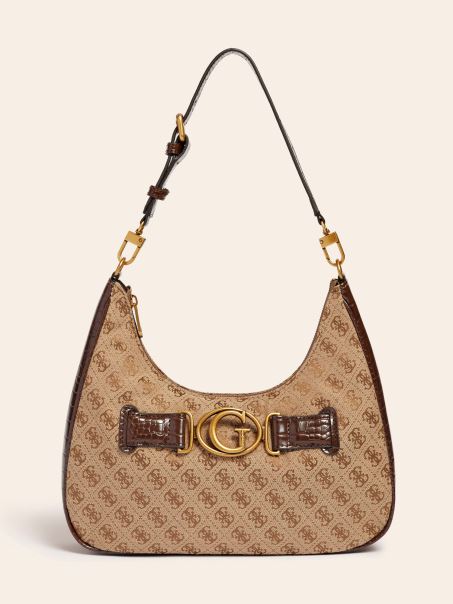 Guess Brown Aviana 4g Logo Hobo