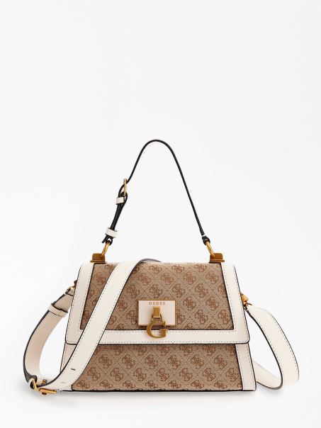 Geantă De Mână Guess Katey 4g Logo Albă