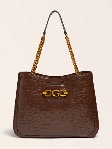 Cumpărător Cu Imprimeu Hensely Croco Guess Brown