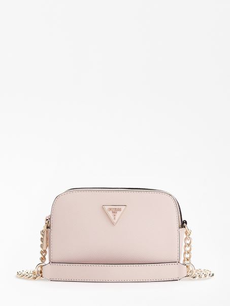 Ghici Alexie Saffiano Mini Crossbody Roz