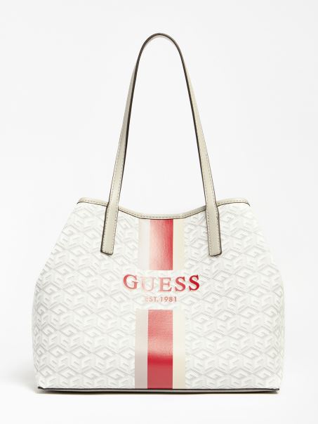 Guess Vikky G Cube Logo Shopper Cream