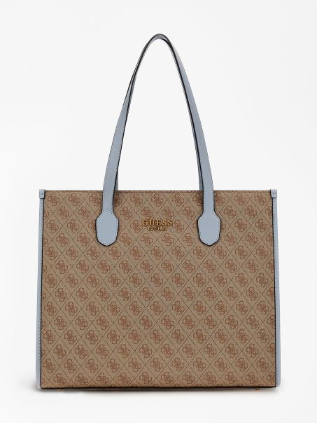 Geanta De Umar Silvana 4g Logo Albastru Deschis Guess