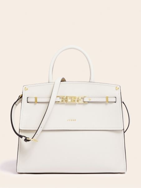 Geanta De Mana Din Piele Naturala Cristina Guess White