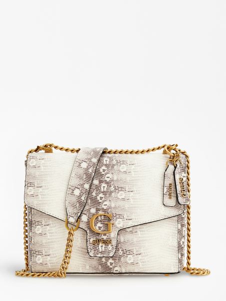 Mini Crossbody Cu Imprimeu Piton Shenny Gri Multi Guess