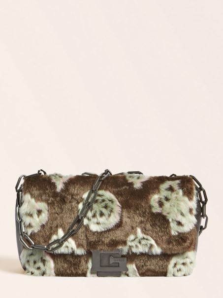 Crossbody Helma Blana Artificiala Guess Brown Multi