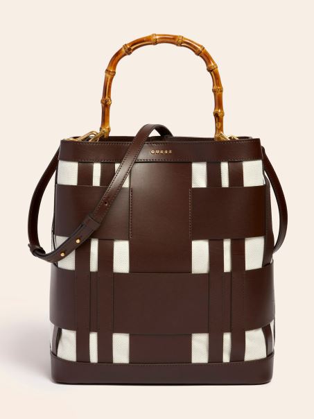 Geantă Hobo Din Piele Naturală Guess Maro Aida