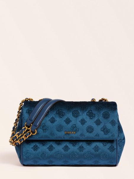 Geanta Crossbody Din Catifea Kimi Albastra Guess