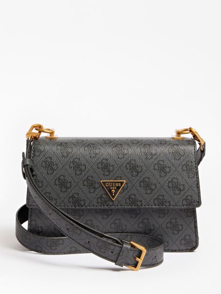 Geanta Mini Crossbody Alexie 4g Logo Guess Gri