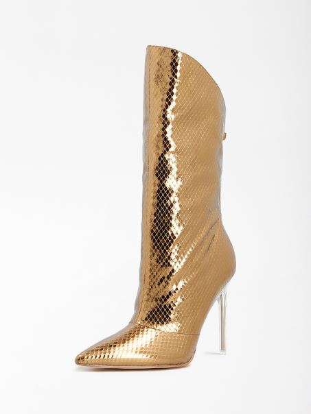 Cizme Laminat Samwell Bronz Guess