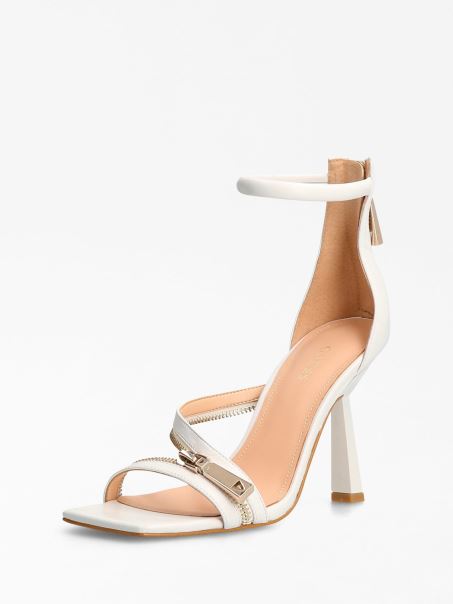 Sandală Albă Guess Jeomie Din Piele Naturală