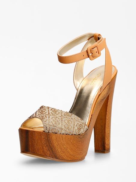 Garza Stras Detaliat Sandale Bej Guess