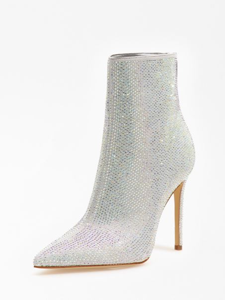Botine Selma Cu Strasuri Argintii Guess