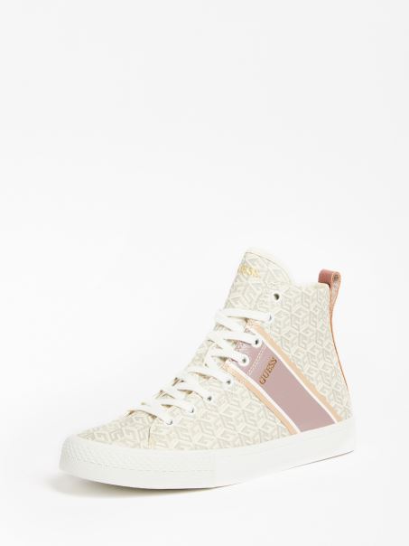 Adidași înalți Cu Logo Elga Crem Guess