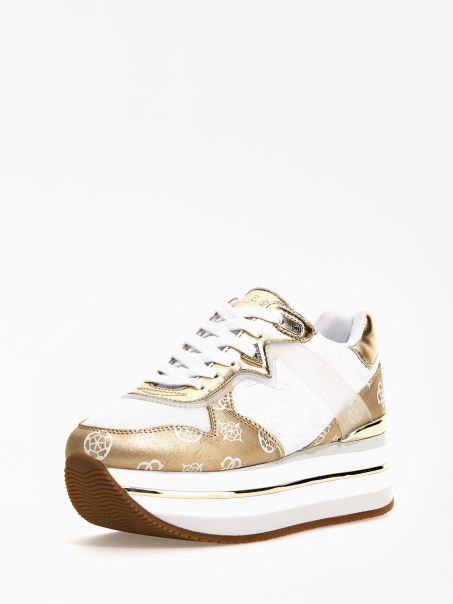 Pantof De Alergare Cu Inserție Laminată Guess Harinna Auriu