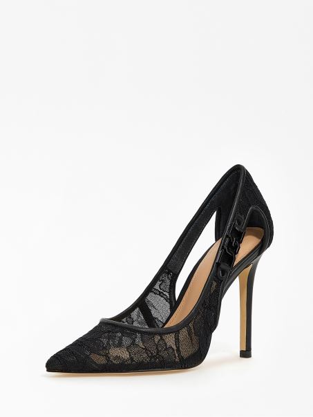 Pantof De Curte Din Dantela Gabbi Negru Guess