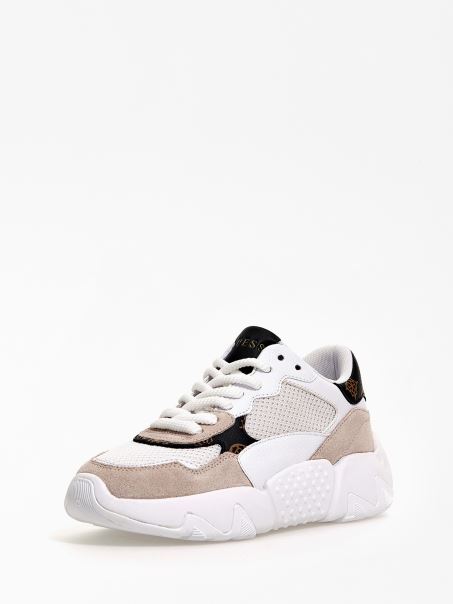 Pantof De Alergare Goldon 4g Bujor Logo Guess Alb Multi