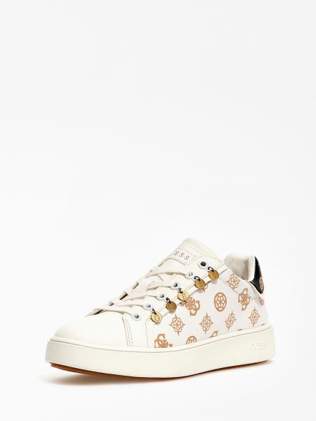 Adidași Alb Cu Logo-ul Bujor Guess Mely 4g