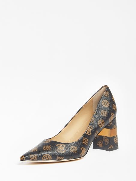 Guess Maive 4g Bujor Logo Pantof De Curte Maro