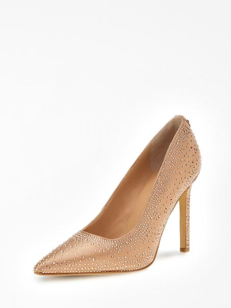 Matase Pantof De Curte Strasuri Roz Deschis Guess