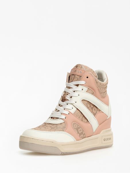 Adidași înalți Lisa Animalier Guess Pink