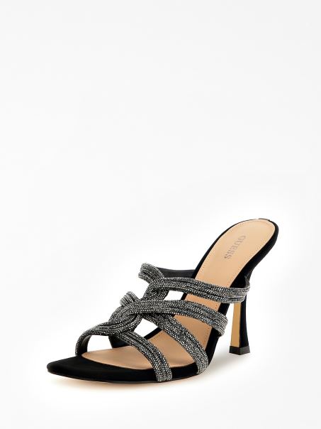 Sandale Cu Stras Sipress Negru Guess